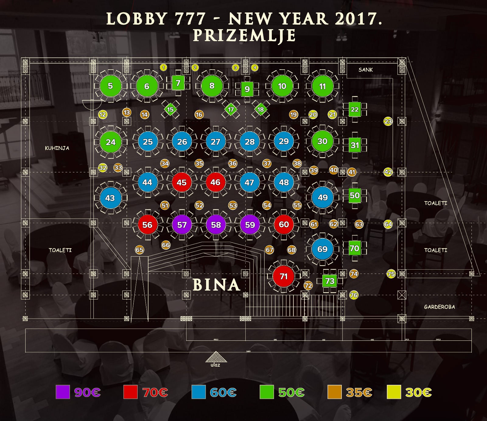 restoran lobby 777 mapa sedenja