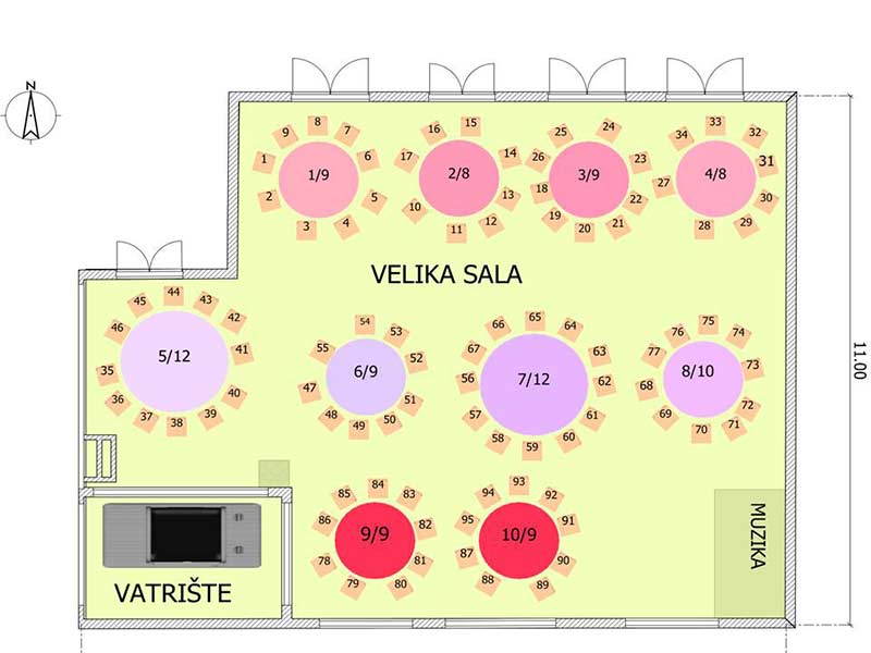 etno restoran curan nova godina mapa sedenja velika sala