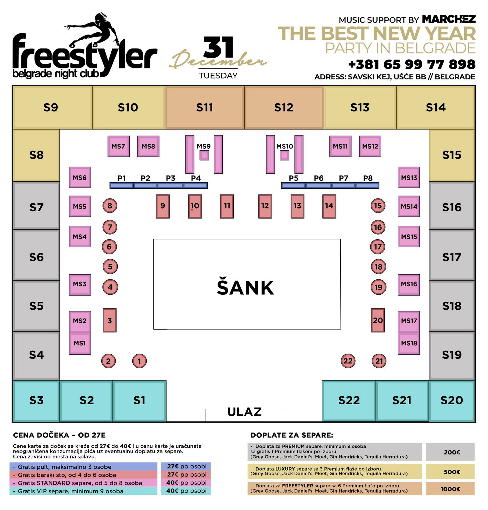 mapa sedenja freestyler