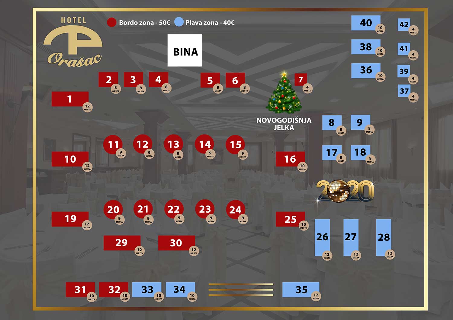 hotel orasac nova godina mapa sedenja