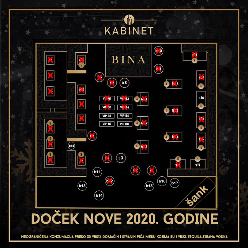 klub kabinet nova godina mapa sedenja